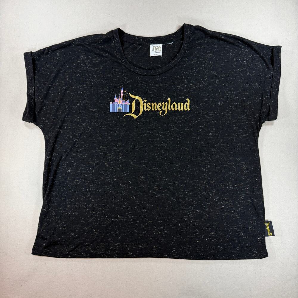 Disney Parks Disneyland 70th Anniversary Metallic D70 Castle Women's Shirt Large